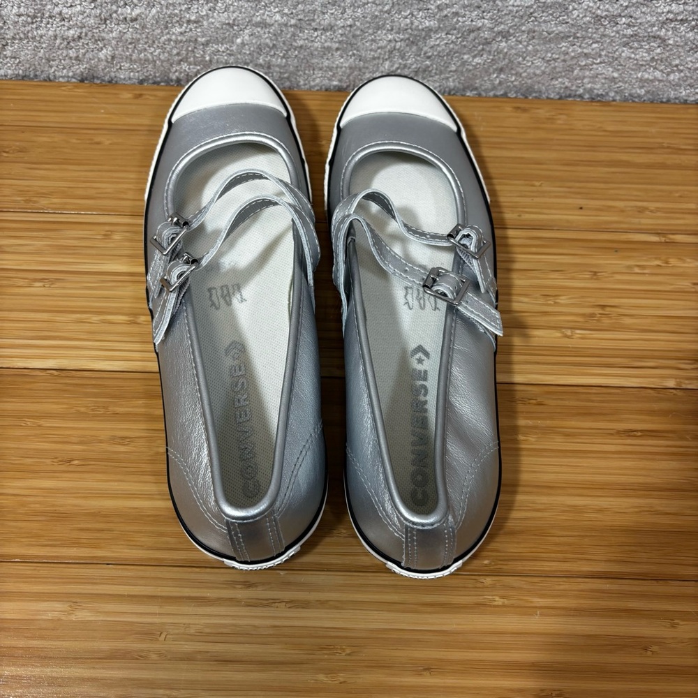 Converse All Star Dainty Mary Jane Strap Shoes - Silver (A12201C) Sz 8.5 - Picture 7 of 8